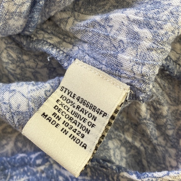 Cafe Marrakesh Sleeveless Blue White Boho Tank Top Medium - Picture 5 of 5